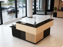 Lada recepcyjna z lamelami