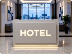 Lada recepcyjna z lamiantu HPL