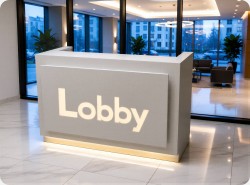 Lada recepcyjna z lamiantu HPL