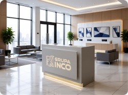 Lada recepcyjna z lamiantu HPL