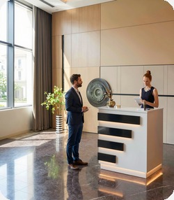 Recepcja z pod�wietleniem LED