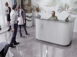 Lada recepcyjna z lamiantu HPL