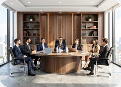 Okr�g�y st&oacute;� konferencyjny z lamelami